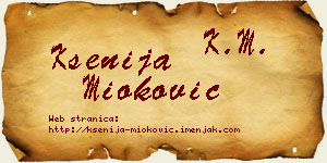 Ksenija Mioković vizit kartica